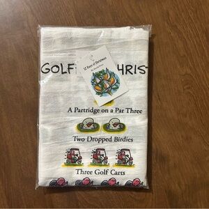 Golfer's Christmas Towels NWT